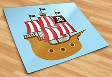 Kinderzimmer Wandtattoo: Kleine Piratenboot 5