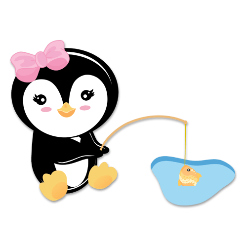 Kinderzimmer Wandtattoo: penguin Fischerei