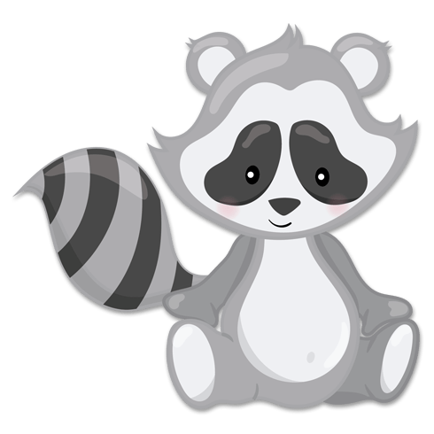Kinderzimmer Wandtattoo: Raccoon Wald