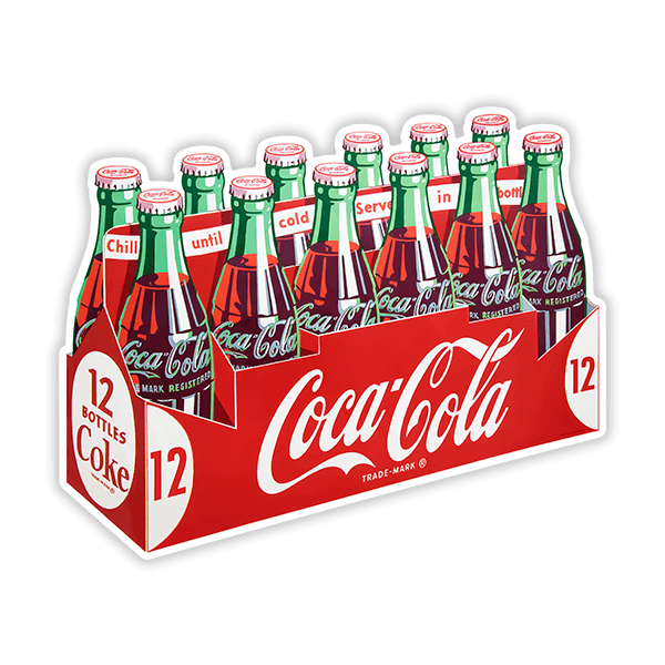 Aufkleber: Packung mit 12 Coca Colas