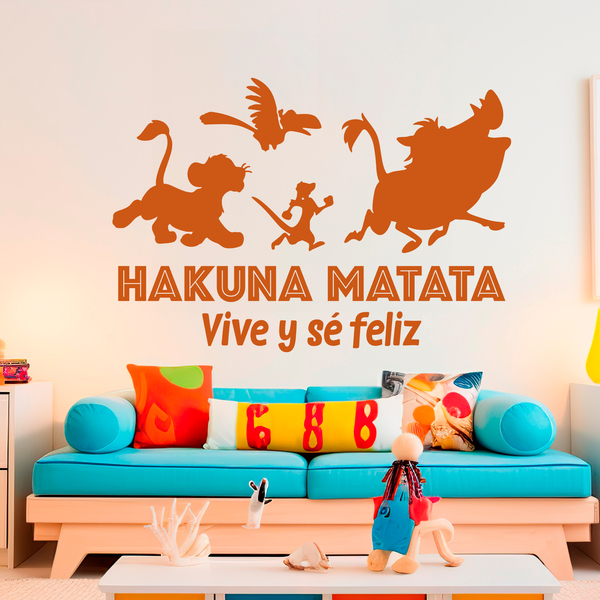 Kinderzimmer Wandtattoo: Hakuna Matata Leben und Glücklich Sein