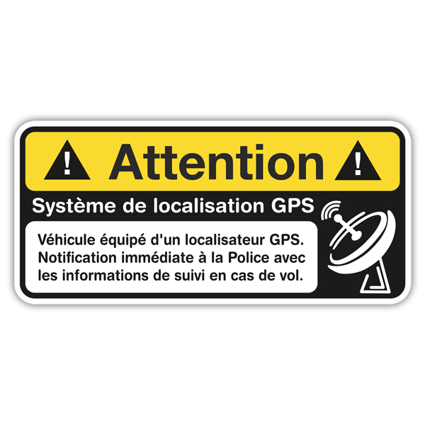 Aufkleber: Attention GPS