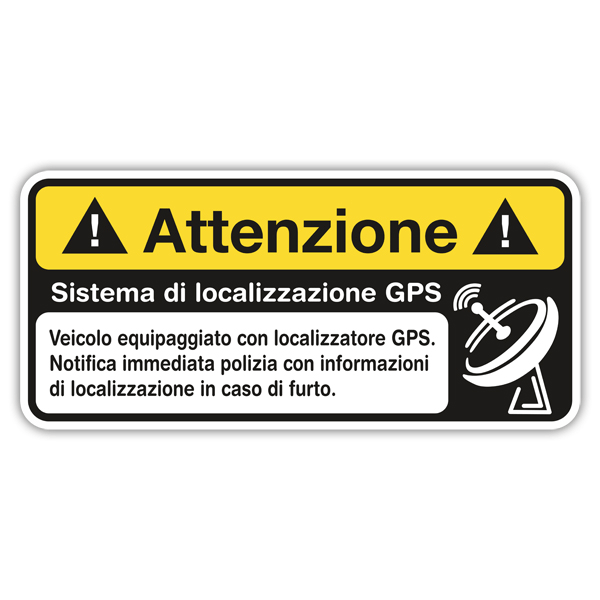 Aufkleber: Attenzione GPS