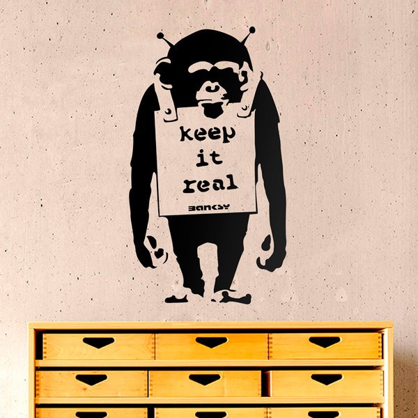 Wandtattoo Banksy, Keep it Real-Affe