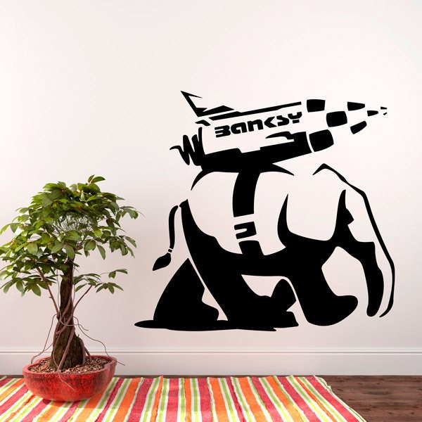 Wandtattoos: Banksy, Raketen-Elefant