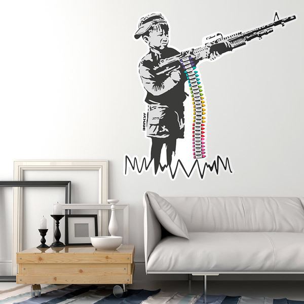 Wandtattoo Banksy, Kindersoldaten-Gemälde