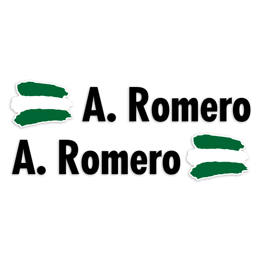Aufkleber: 2x Flaggen Andalusien + Name in schwarz