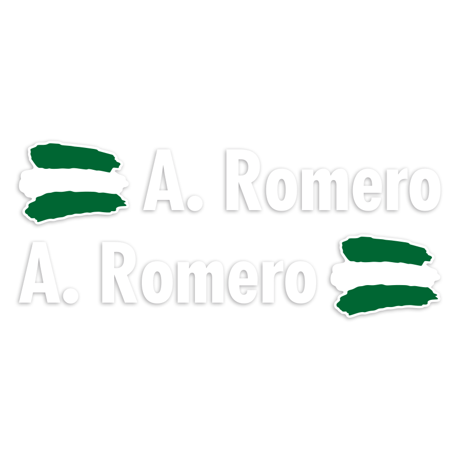 Aufkleber: 2X Flaggen Andalusien + Name in weiß