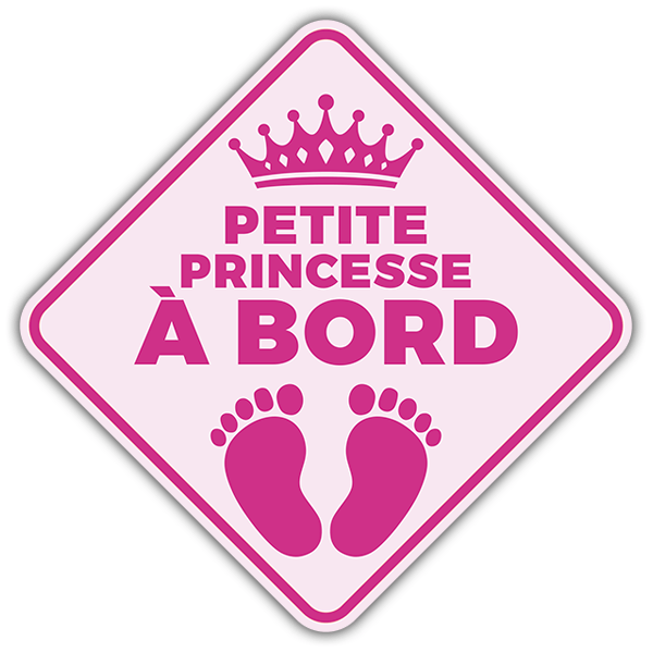 Aufkleber: Kleine prinzessin an bord - Französisch