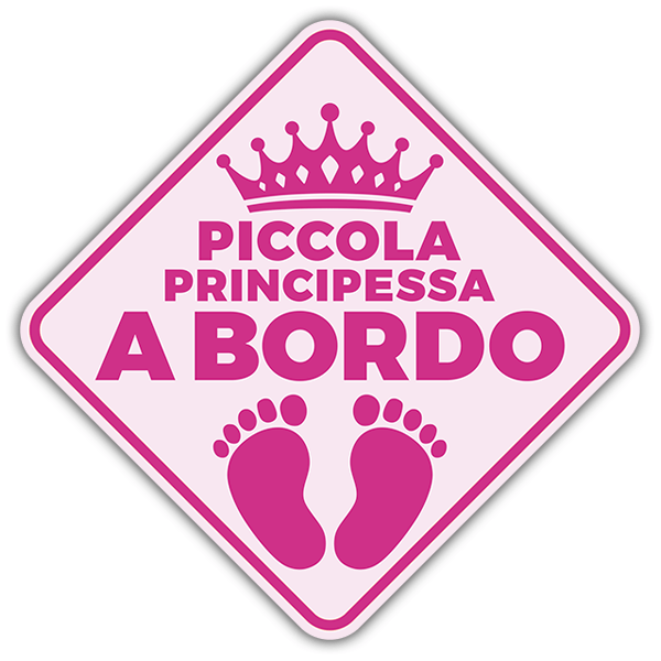 Aufkleber: Kleine prinzessin an bord - italienisch