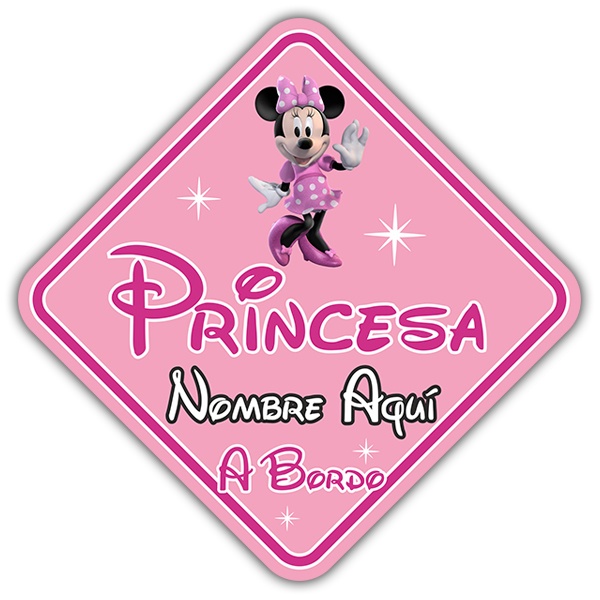 Aufkleber: Prinzessin an Bord Personalisiert auf spanisch