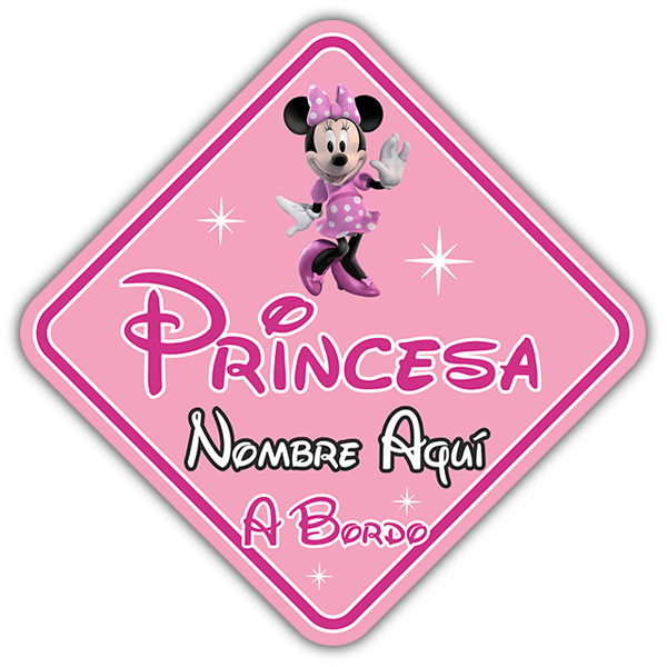 Aufkleber: Prinzessin an Bord personalisierte - spanisch