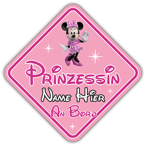 Aufkleber: Prinzessin an Bord personalisierte - deutsch