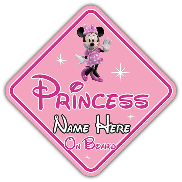 Aufkleber: Prinzessin an Bord personalisierte - englisch