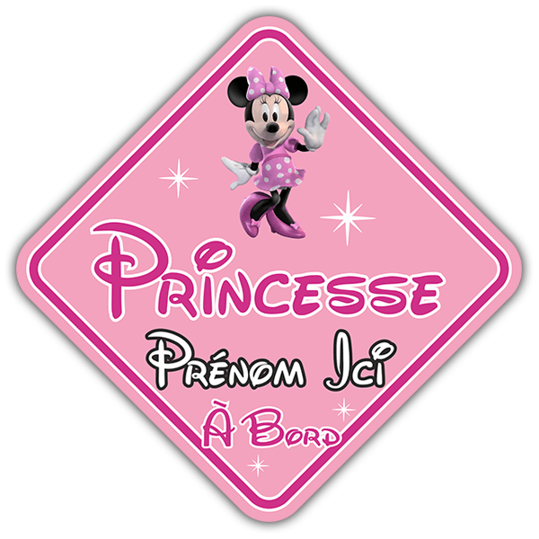 Aufkleber: Prinzessin an Bord personalisierte - französisch