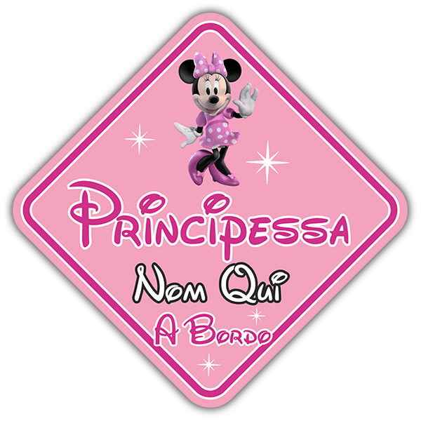 Aufkleber: Prinzessin an Bord personalisierte - italienisch