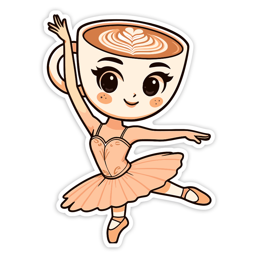 Aufkleber: Ballerina Capuccina
