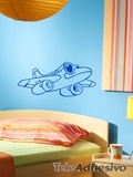 Kinderzimmer Wandtattoo: Flugzeug mit Sonnenbrille 2