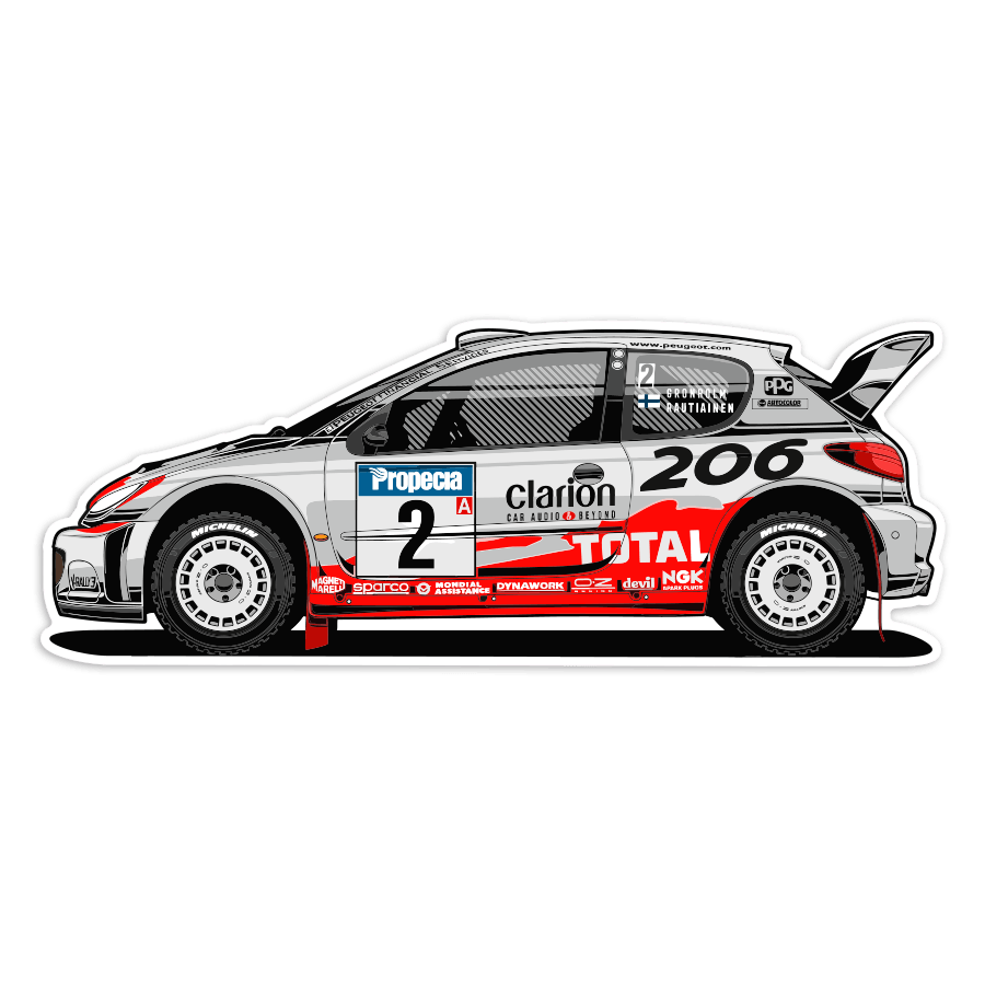 Aufkleber: Peugeot 206 WRC