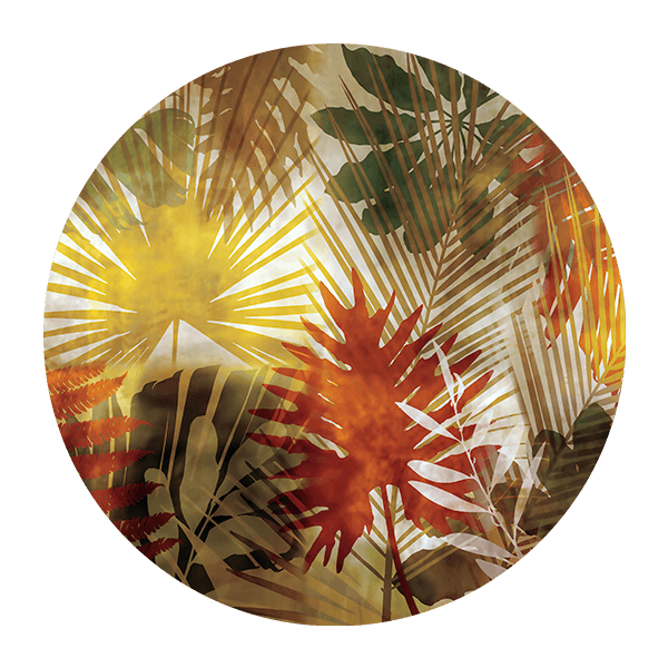 Wandtattoos: Farbige Palmblätter