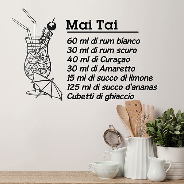 Wandtattoos: Cocktail Mai Tai - italienisch