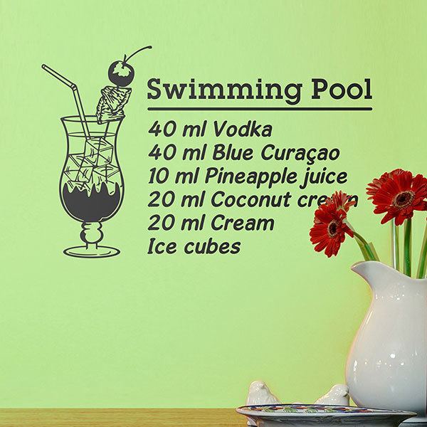 Wandtattoos: Cocktail Swimming Pool - englisch