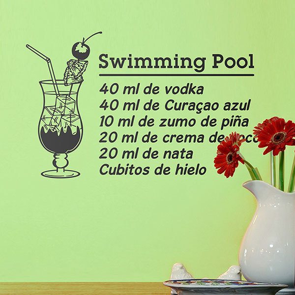 Wandtattoos: Cocktail Swimming Pool - spanisch