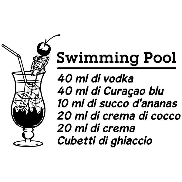 Wandtattoos: Cocktail Swimming Pool - italienisch