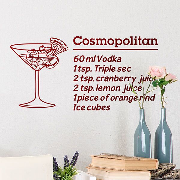 Wandtattoos: Cocktail Cosmopolitan - englisch