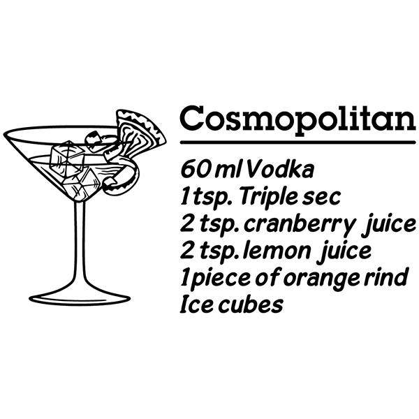 Wandtattoos: Cocktail Cosmopolitan - englisch