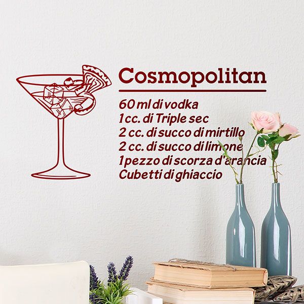 Wandtattoos: Cocktail Cosmopolitan - italienisch