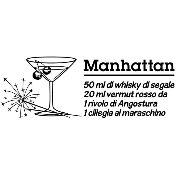 Wandtattoos: Cocktail Manhattan - italienisch