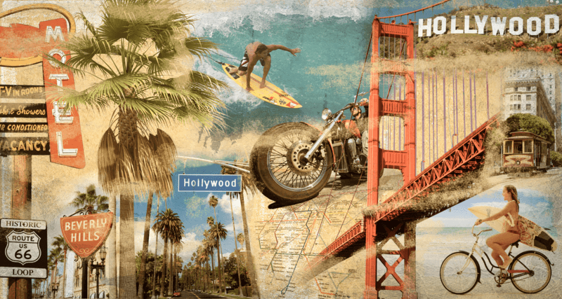 Fototapeten: Collage California