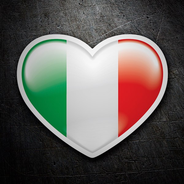 Aufkleber Herz-Flagge Italien