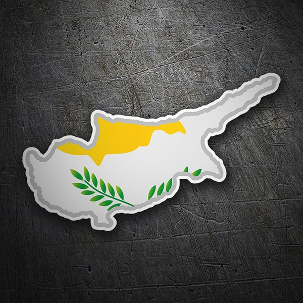 Aufkleber: karte Flagge Zypern