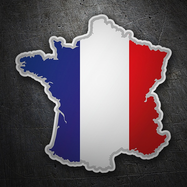 Karte Flagge-Aufkleber Frankreich