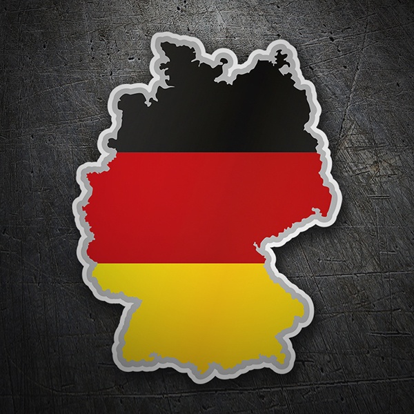 Aufkleber: karte Flagge Deutschland (Bundesflagge)