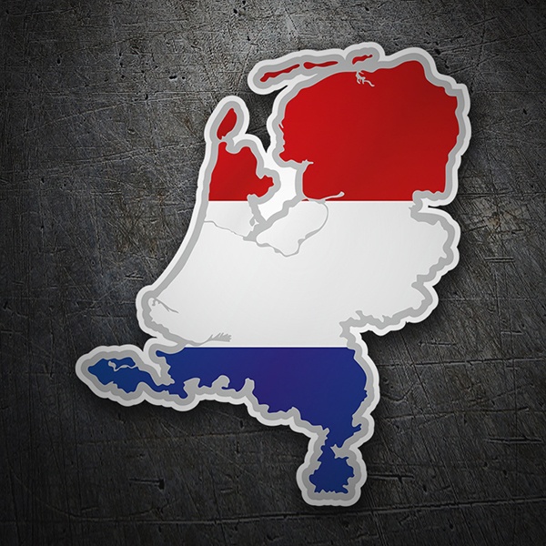 Aufkleber: Karte Flagge Niederlande