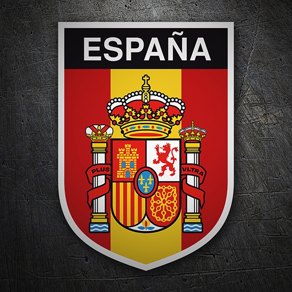 Spanien-Flagge-Aufkleber mit Wappen vertikale