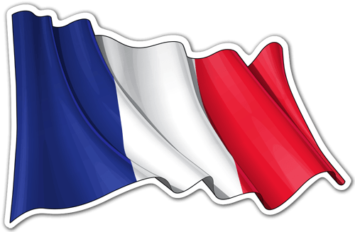 Aufkleber: Flagge von Frankreich weht