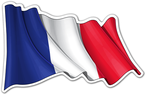 Aufkleber: Flagge von Frankreich winken
