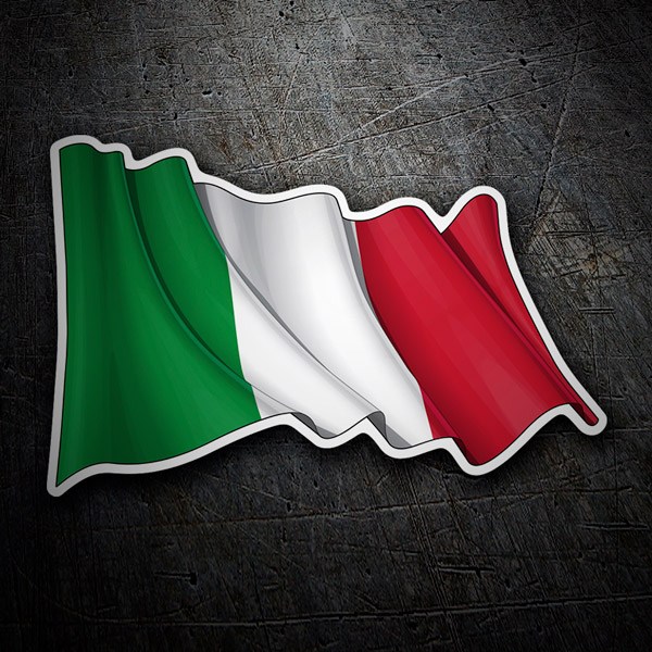 DEUTSCHLAND-ITALIEN Deutsch-Italienisch Wehende Flagge 50mm Aufkleber x4