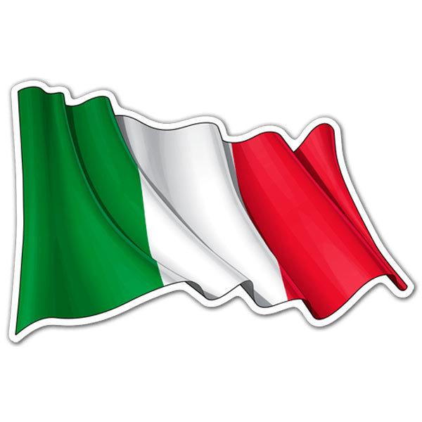 Aufkleber: Italien-Flagge winken