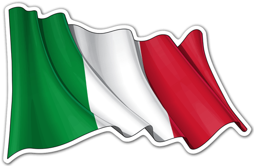 Aufkleber: Italien-Flagge winken