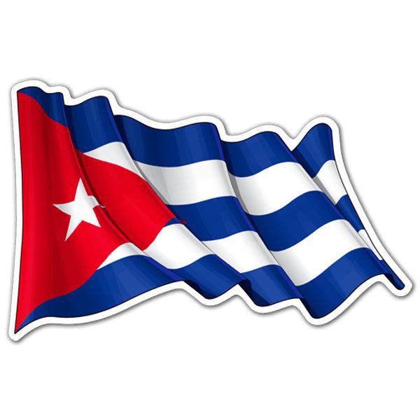 Aufkleber: Die Flagge von Kuba weht