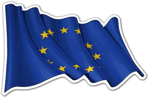 Aufkleber: Die Flagge der Europäischen Union weht