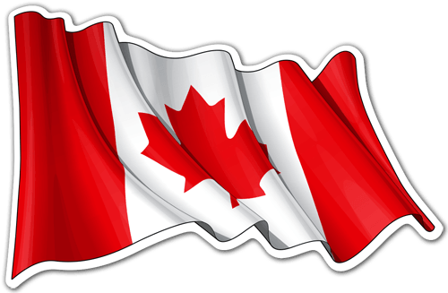 Aufkleber: Flagge von Kanada schwenkte