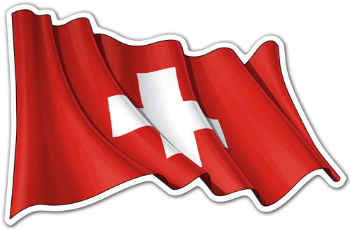 Aufkleber: Flagge der Schweiz winken
