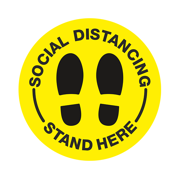 Aufkleber: Fussbodenaufkleber Social Distancing