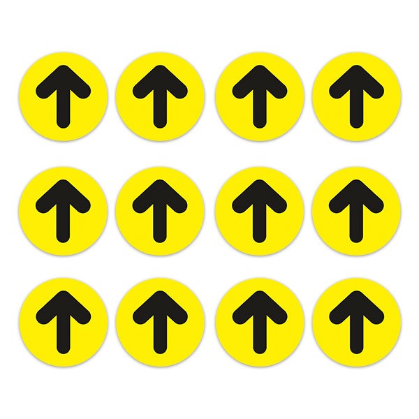 Aufkleber: Set 12X Schwarze und Gelbe Bodenpfeile Pfeile